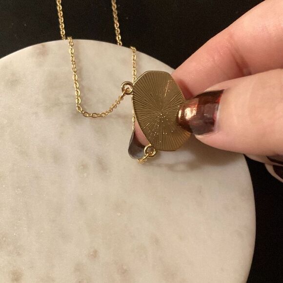 Druzzy faux Gold chain necklace - Picture 4 of 6